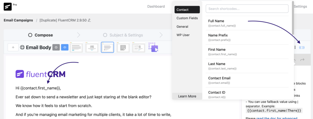 Dynamic Email Content: SmartCode